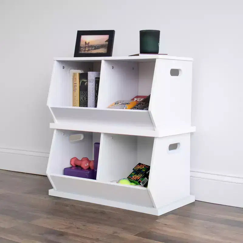 Meuble de rangement en bois pour jouets et bibliothèque pour enfants, blanc