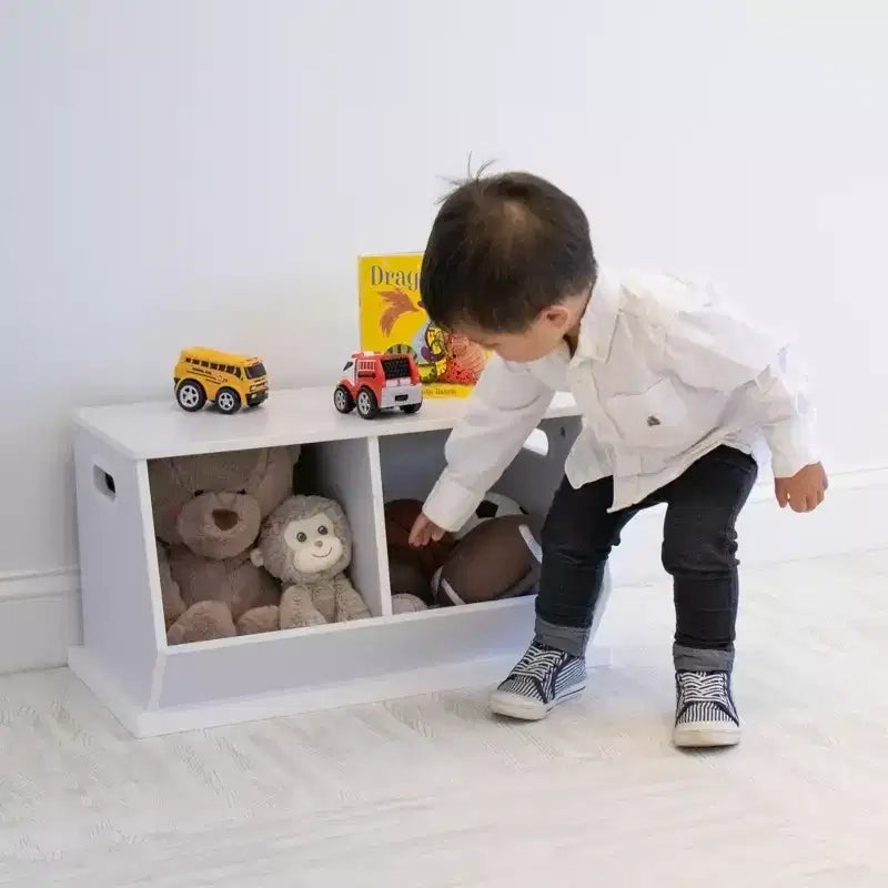 Meuble de rangement en bois pour jouets et bibliothèque pour enfants, blanc