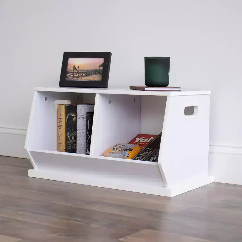 Meuble de rangement en bois pour jouets et bibliothèque pour enfants, blanc