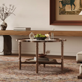 Table basse en rotin vintage