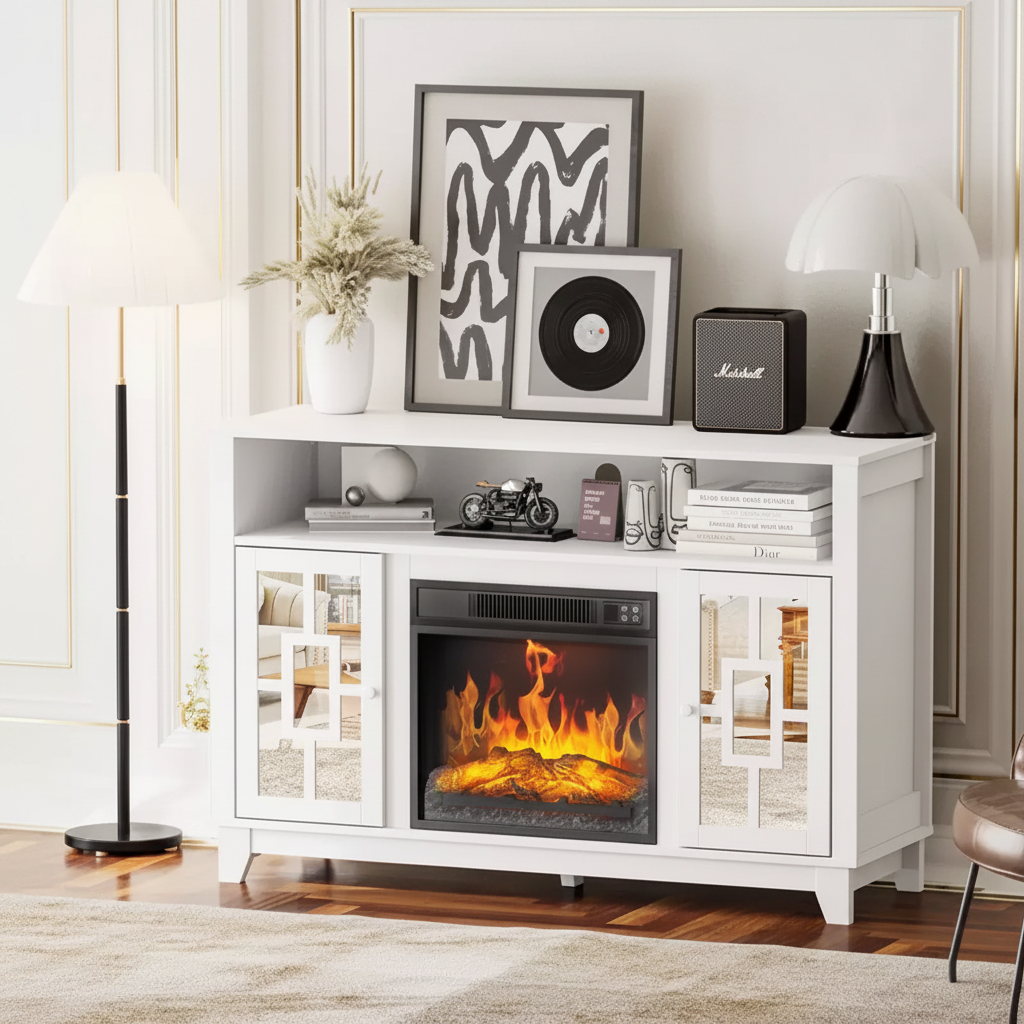 Meuble TV avec cheminée Meuble TV moderne