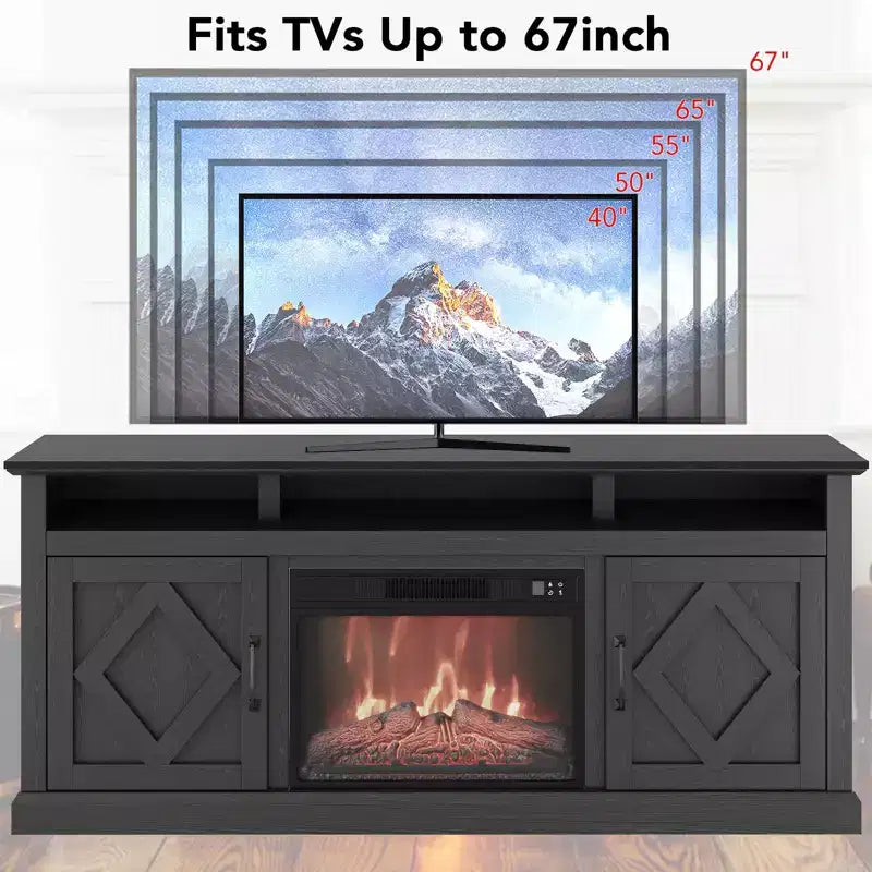 Meuble TV avec cheminée