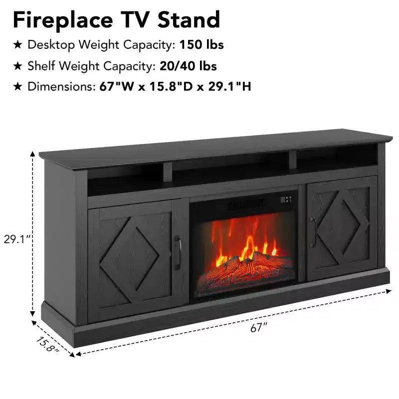 Meuble TV avec cheminée