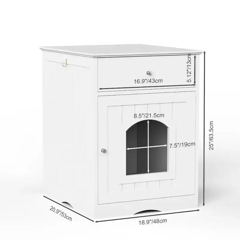 Meuble litière pour chat avec tiroirs