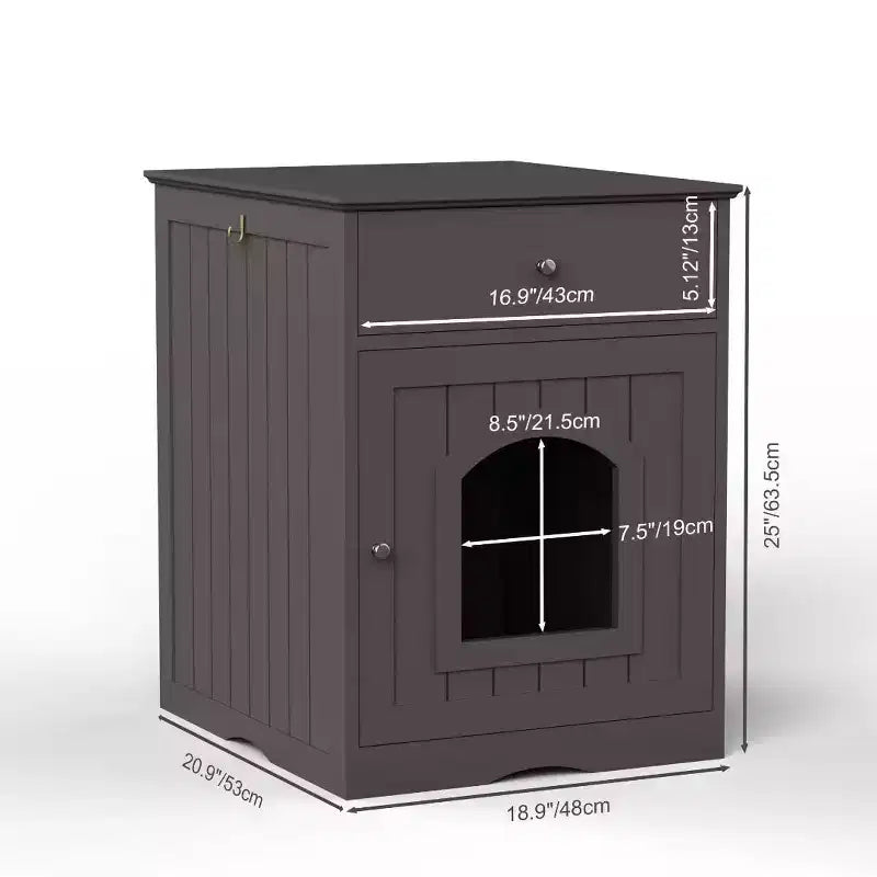 Meuble litière pour chat avec tiroirs