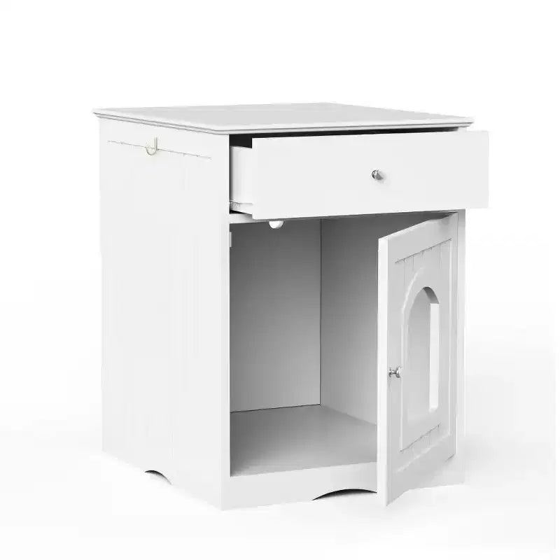 Meuble litière pour chat avec tiroirs