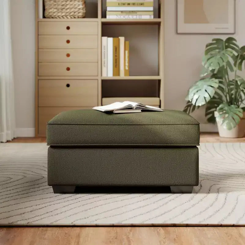 Ottoman de salon rembourré de chenille Mosswood