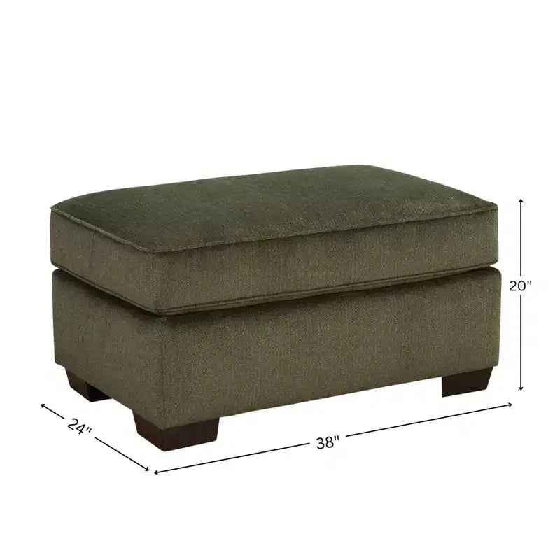 Ottoman de salon rembourré de chenille Mosswood