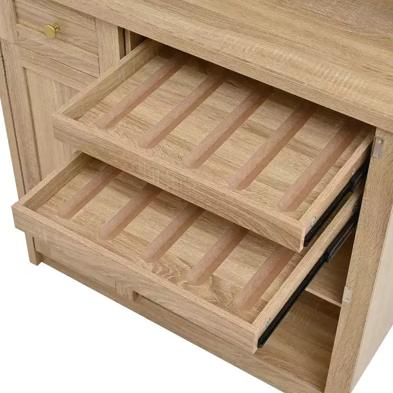 Buffet autoportant avec casier à vin et étagères réglables
