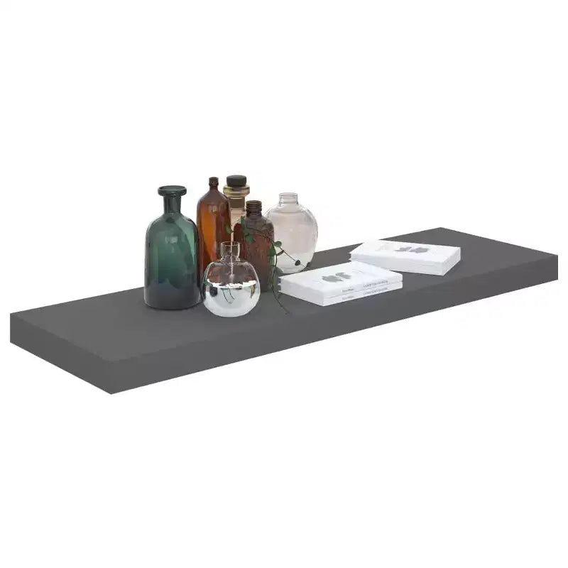 Étagère murale en MDF gris brillant et métal