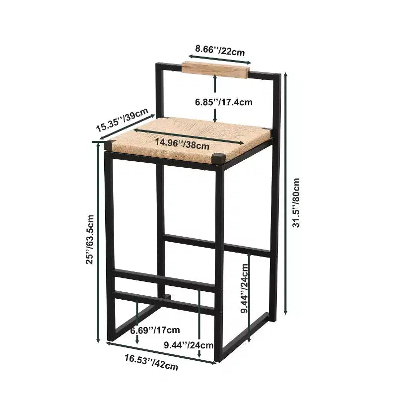 Tabourets de bar en corde tressée