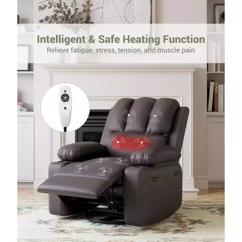 Fauteuil inclinable manuel avec vibrations apaisantes Chaleur lombaire