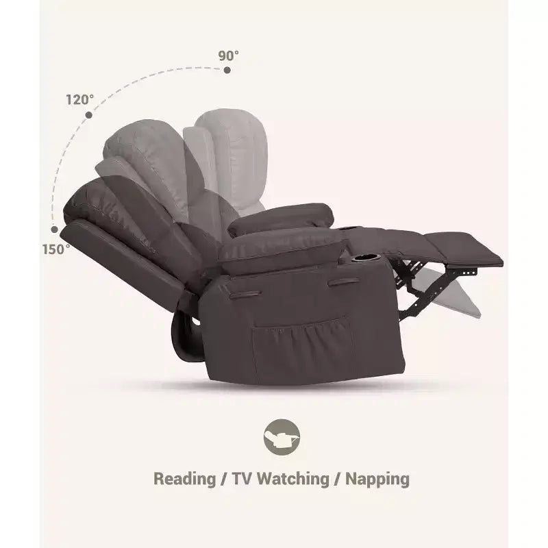 Fauteuil inclinable manuel avec vibrations apaisantes Chaleur lombaire