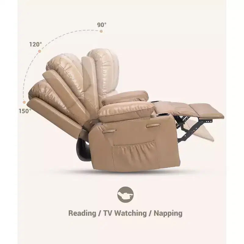 Fauteuil inclinable manuel avec vibrations apaisantes Chaleur lombaire