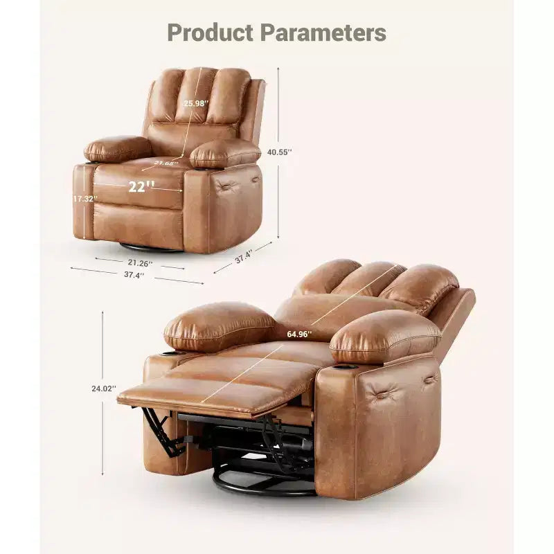 Fauteuil inclinable manuel avec vibrations apaisantes Chaleur lombaire