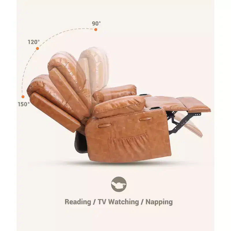 Fauteuil inclinable manuel avec vibrations apaisantes Chaleur lombaire