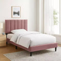 Royal Hampton Full Size Bed Blush Pink Linen Upholstery Channel Tufted