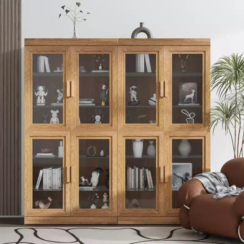 Dovelina Wood Decorative Storage Cabinets Multipurpose Accent Cabinet with Doors and Adjustable Shelves (Set of 4) - 62 62