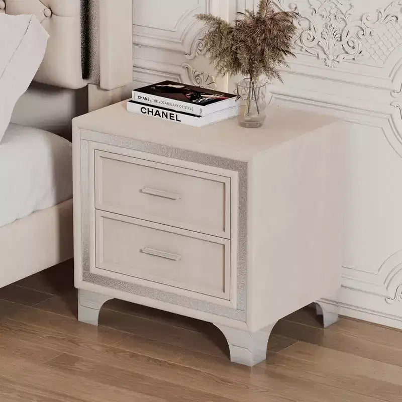 Night Stand Nightstand with Drawer with Open Storage 2-Tier Modern End Table Bedside Table for Small Space Living Room Bedroom