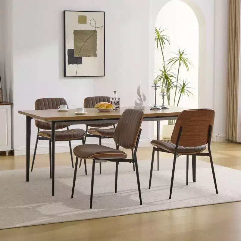 Chaise de salle à manger rembourrée moderne du milieu du siècle