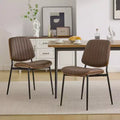 Mid-Century Modern Upholstered Dining Chair with Curved Backrest and Metal Legs Kitchen & Dining Seating-Panipeachy