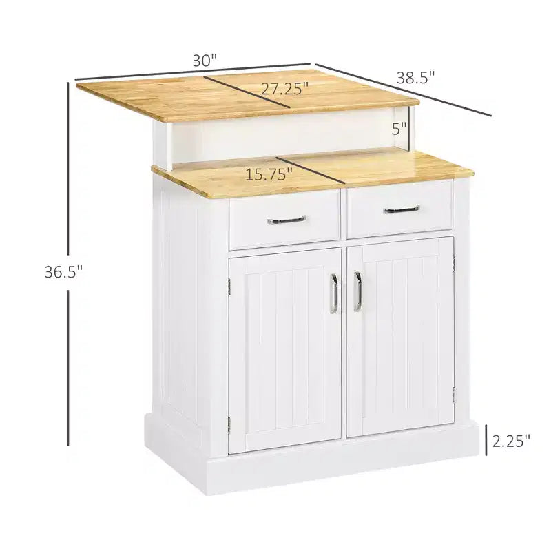 Îlot de cuisine avec armoires de rangement et tiroirs coulissants