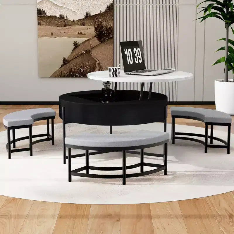 Table basse relevable ronde