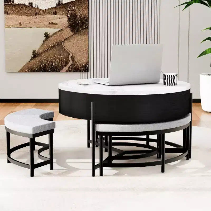 Table basse relevable ronde
