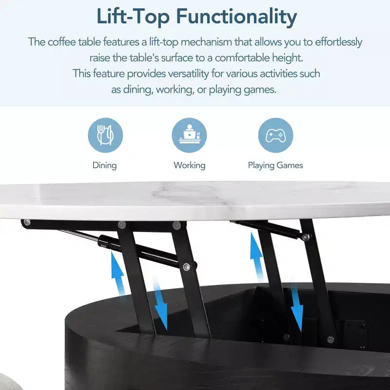 Table basse relevable ronde