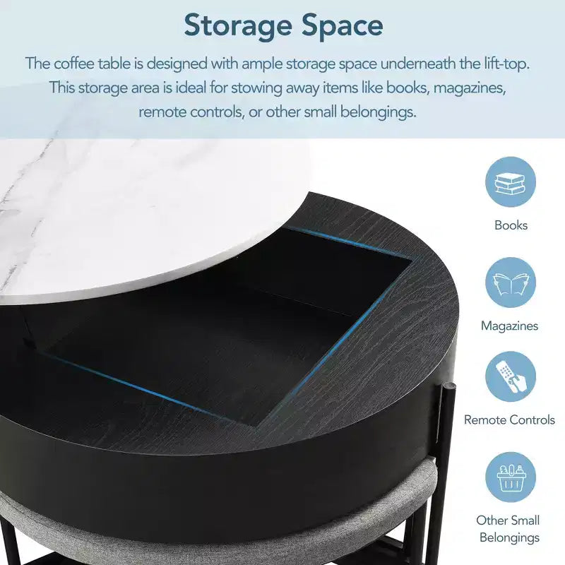 Table basse relevable ronde