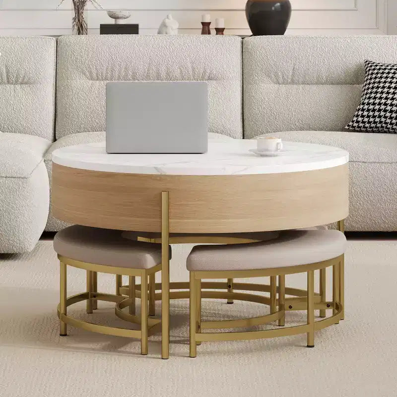 Table basse relevable ronde