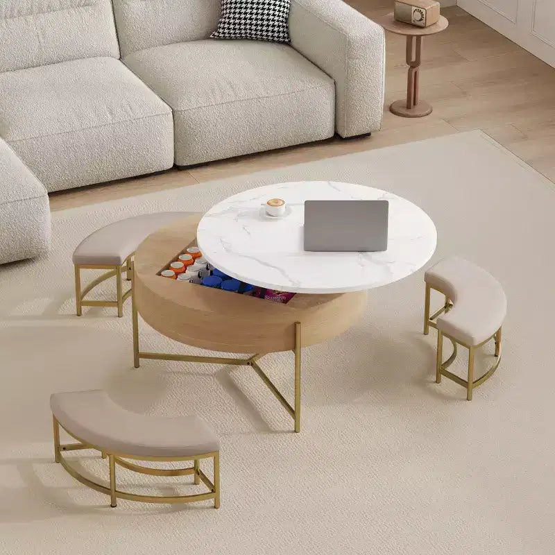 Table basse relevable ronde