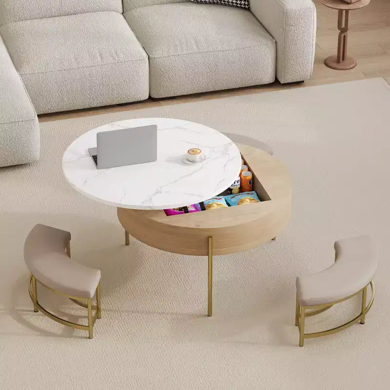 Table basse relevable ronde