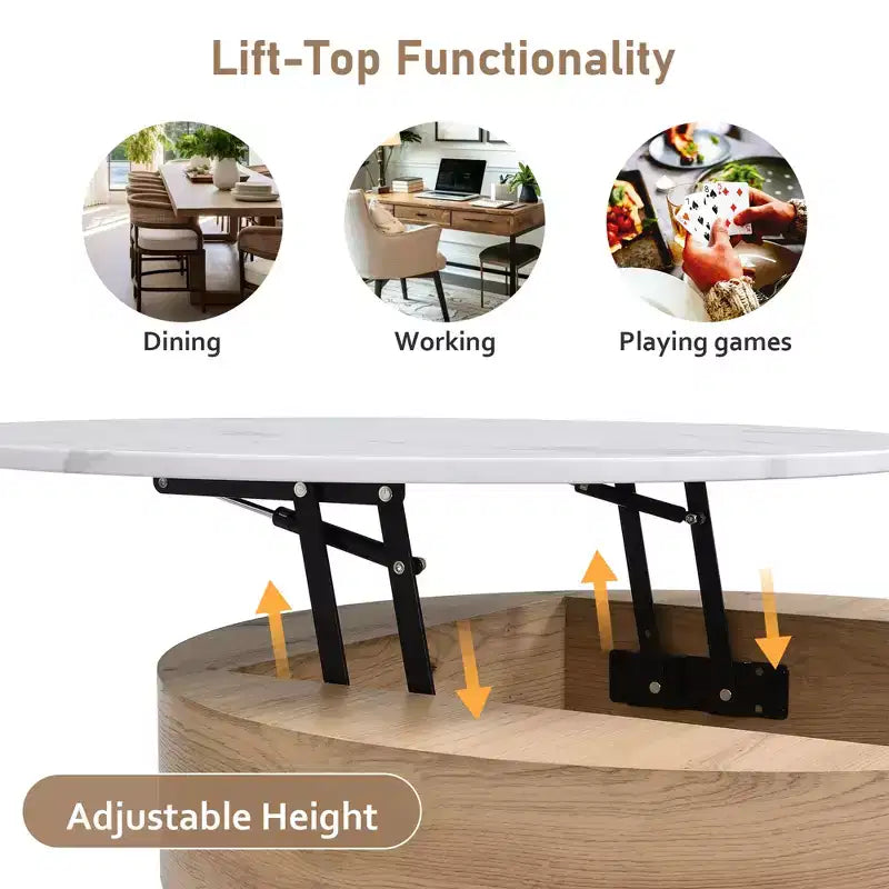 Table basse relevable ronde