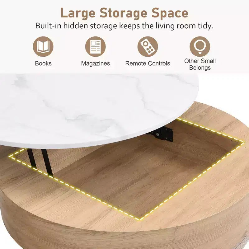Table basse relevable ronde