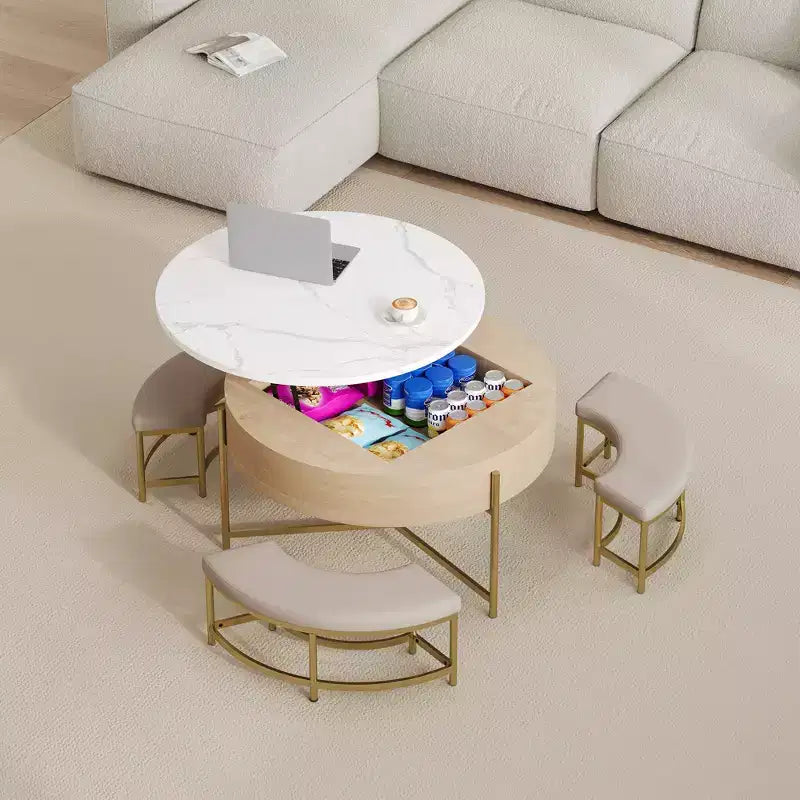 Table basse relevable ronde