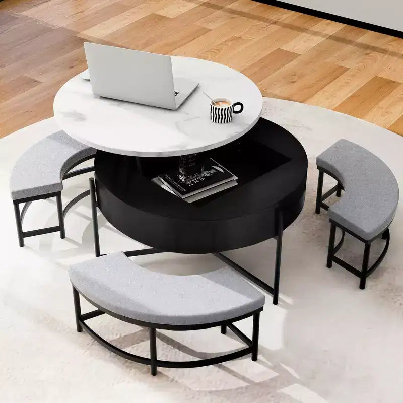 Table basse relevable ronde