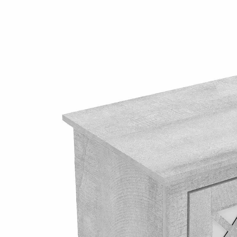 Meuble bas avec rangement pour bouteilles et porte découpée
