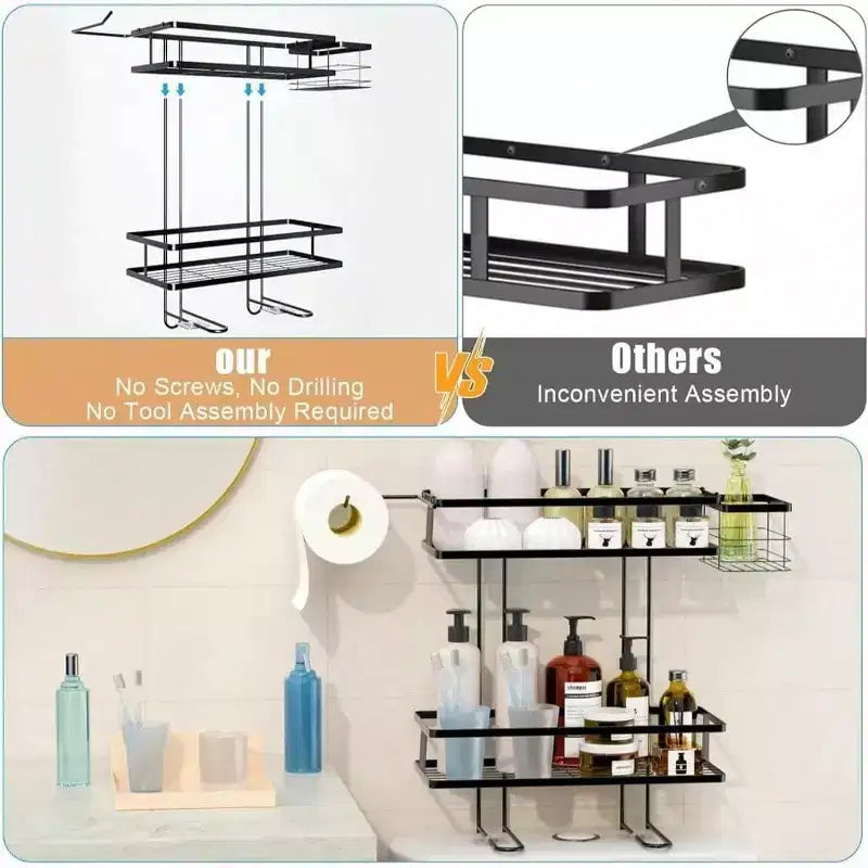 Organisateur de salle de bain avec panier amovible