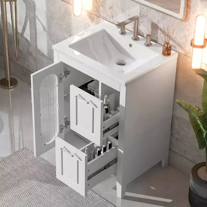 Meuble de salle de bain triangulaire noir