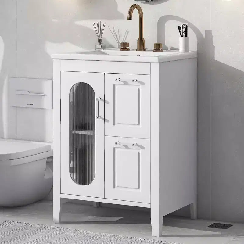 Meuble de salle de bain triangulaire noir