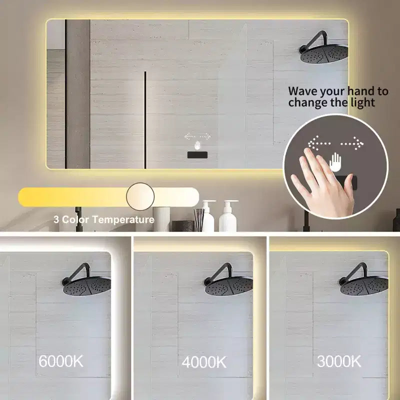 Miroir de salle de bain mural à LED