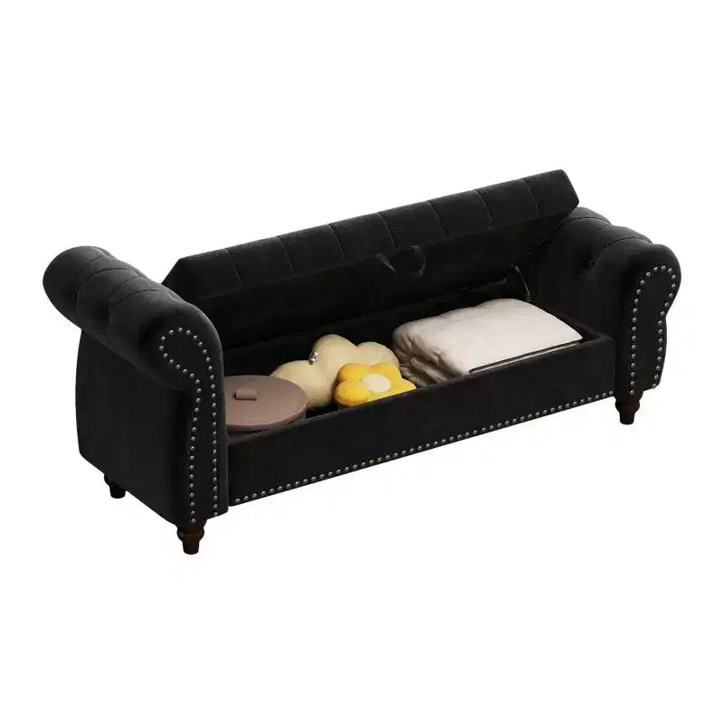 Banc de rangement rectangulaire