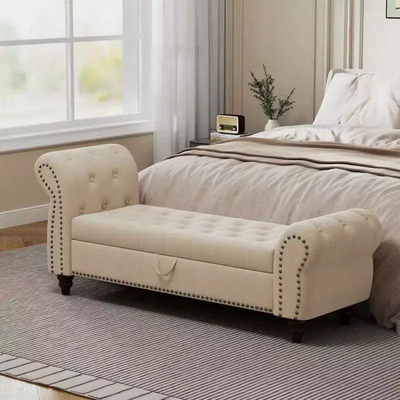 Banc de rangement rectangulaire