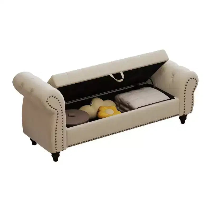 Banc de rangement rectangulaire