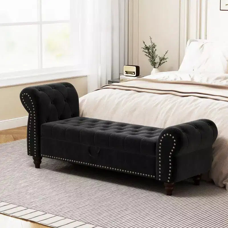 Banc de rangement rectangulaire