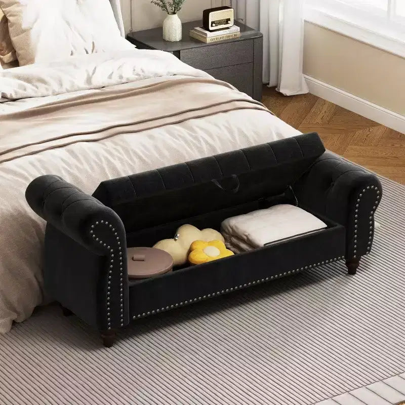 Banc de rangement rectangulaire