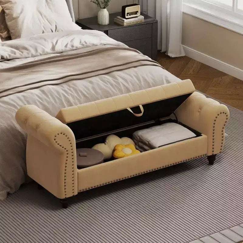 Banc de rangement rectangulaire