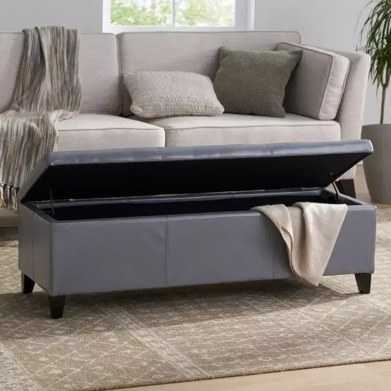 Banc de rangement avec couvercle à fermeture amortie