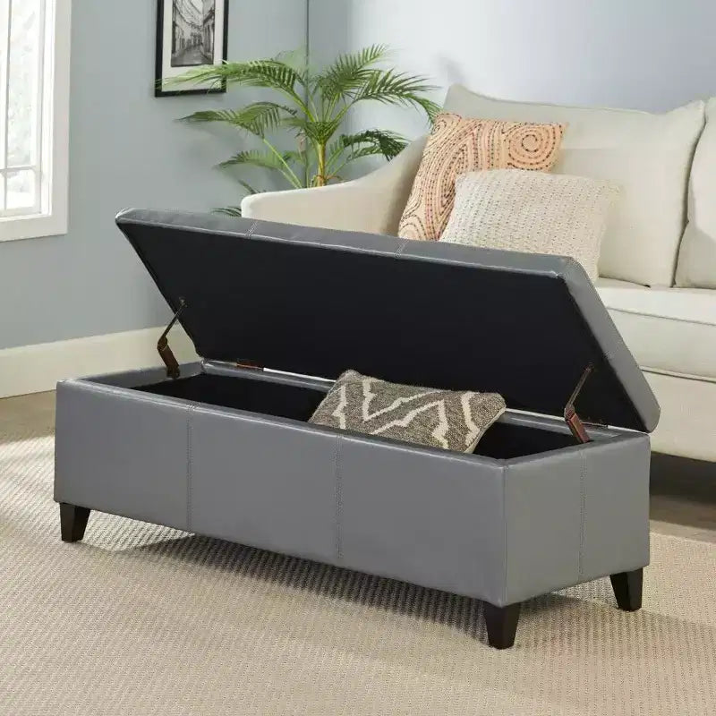 Banc de rangement avec couvercle à fermeture amortie